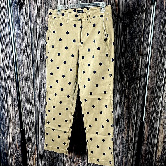 J.Crew Highrise Girlfriend Polka Dot Khakis - Picture 1 of 6